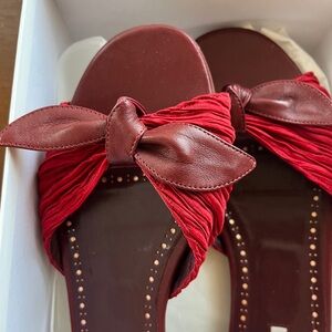 Manolo Blahnik Red Bow Sandals